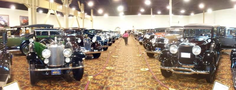 Cars on display at the Nethercutt Collection